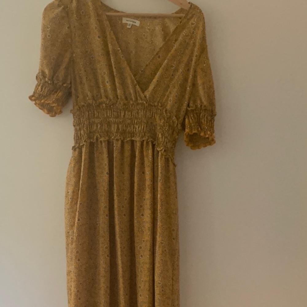 Max Studio size s Yellow Floral Maxi Dress
